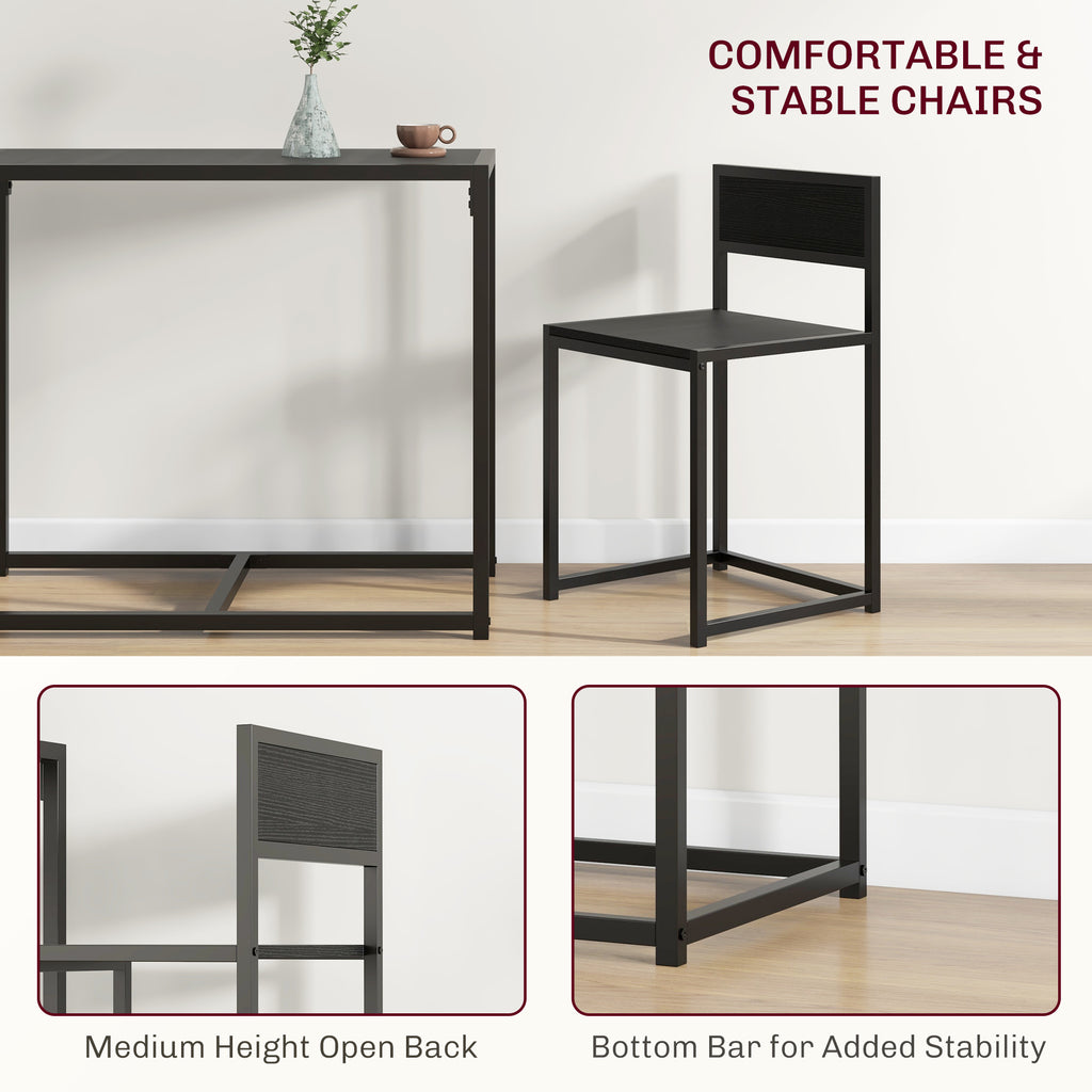 Dining Table Set, Industrial Dining Set for 2, Kitchen Table and Chairs for Small Space, Dining Room Table with Chairs
