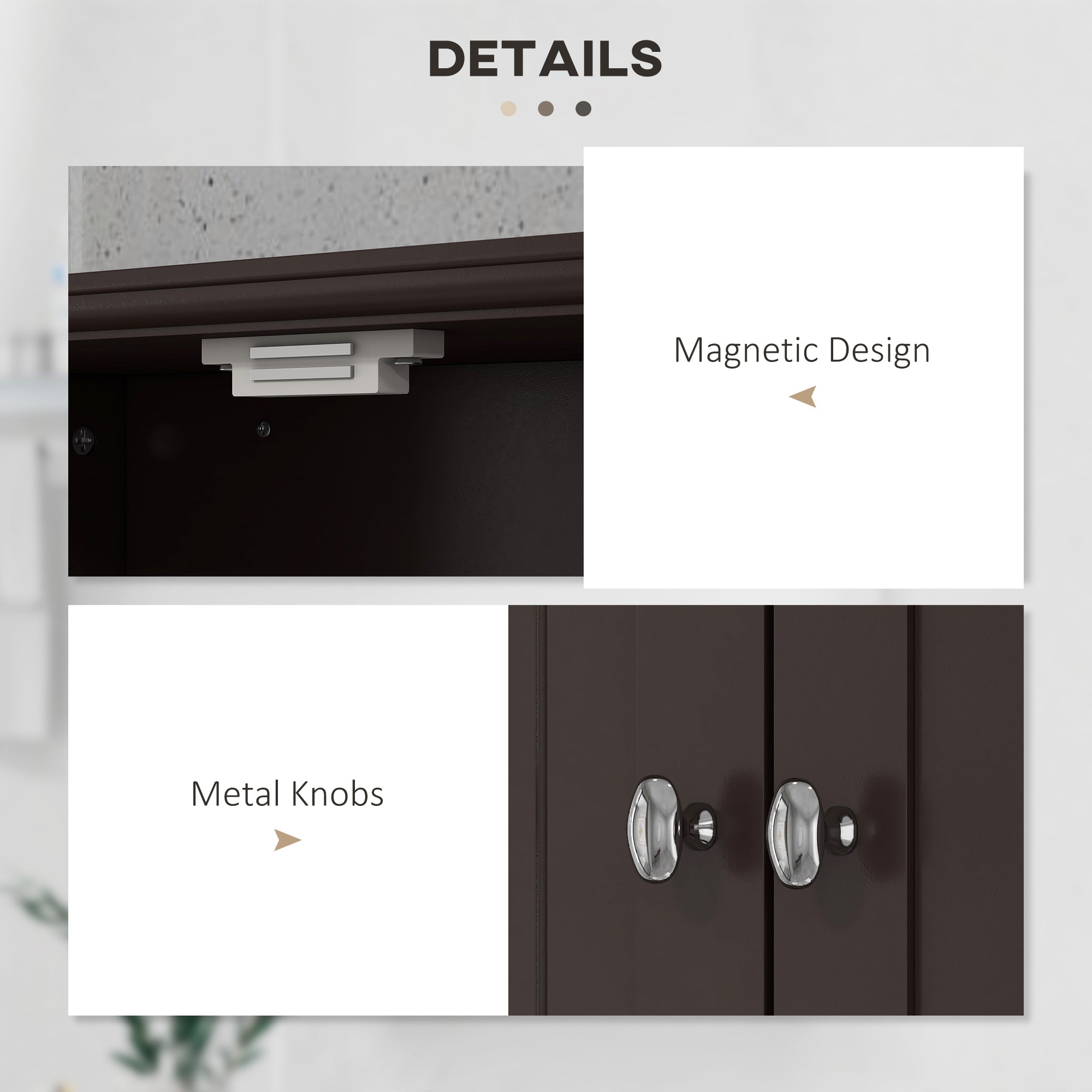 Medicine Cabinet, Bathroom Wall Cabinet with Shelf and Drawers for Hallway, Living Room, Brown