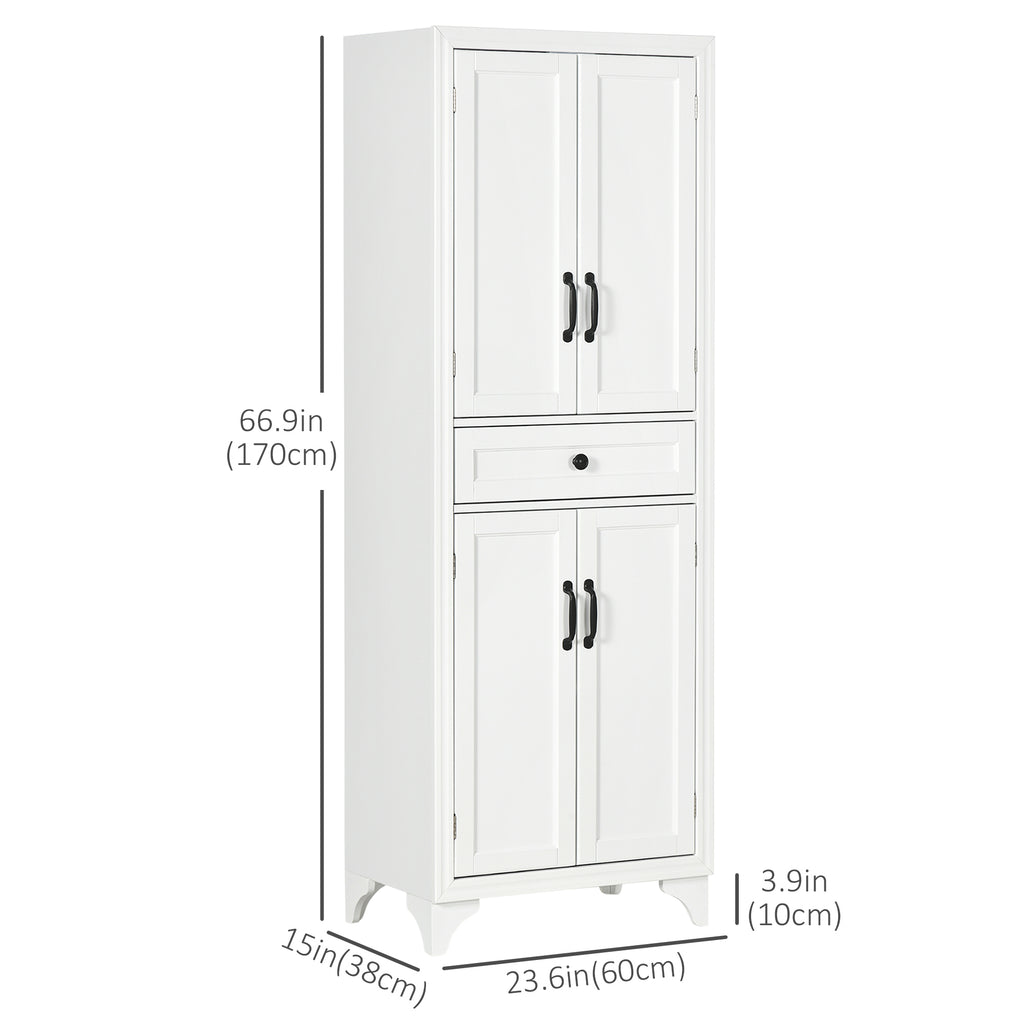 Freestanding Storage Cabinet, Kitchen Pantry Cabinet with 2 Shelves, 4 Doors, Kitchen Storage Cabinets for Dining Room