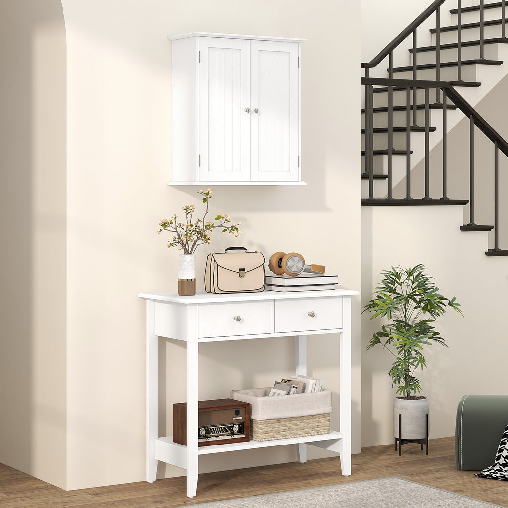 Bathroom Medicine Cabinet, Wall Cabinet with 2 Doors and Adjustable Shelf, Space Saver Over Toilet Cabinet
