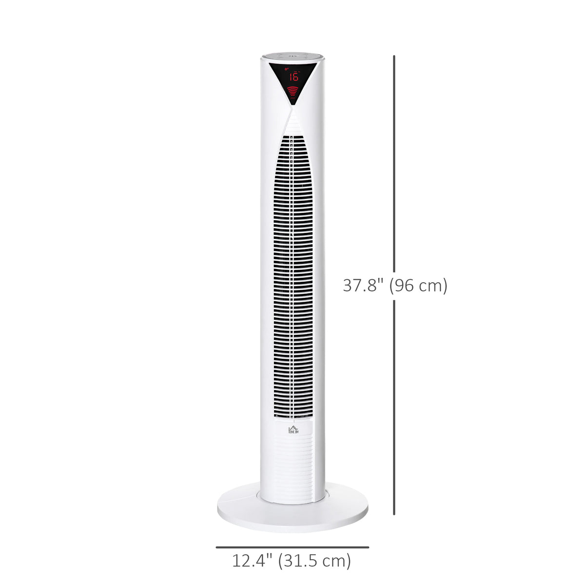 Freestanding Tower Fan Cooling for Home Bedroom with 3 Speed, 12h Timer, Oscillating, LED Sensor Panel, Remote Controller, White