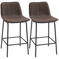 Bar Stools Set of 2, Upholstered Counter Height Bar Chairs, 26" (66 cm) Kitchen Stools with Steel Legs for Dining Area, Kitchen Aisle, Coffee