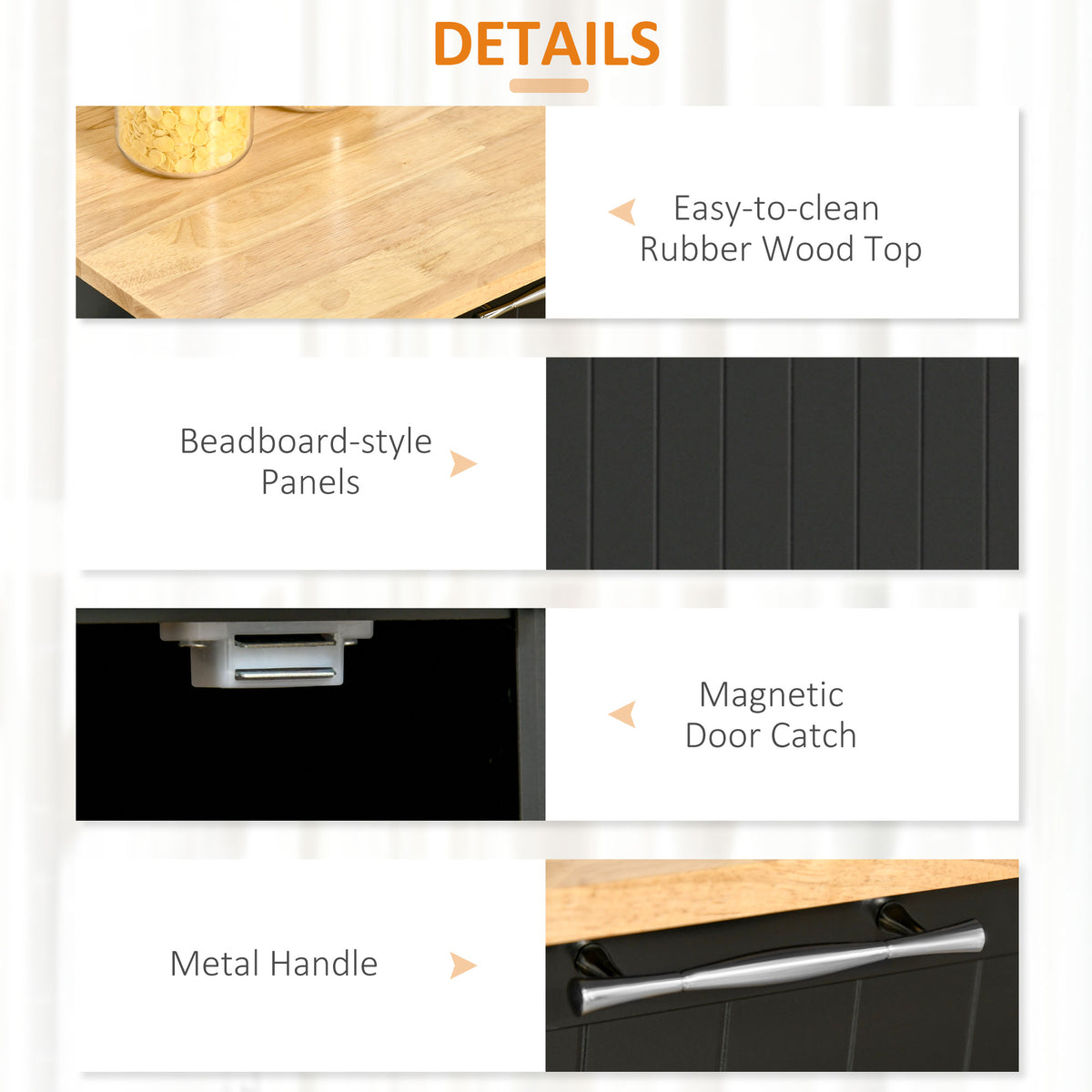 Rolling Kitchen Island, Kitchen Cart on Wheels with 2 Storage Drawers, 3 Door Cabinets and Towel Rack for Dining Room (Grey, 3-Doors)