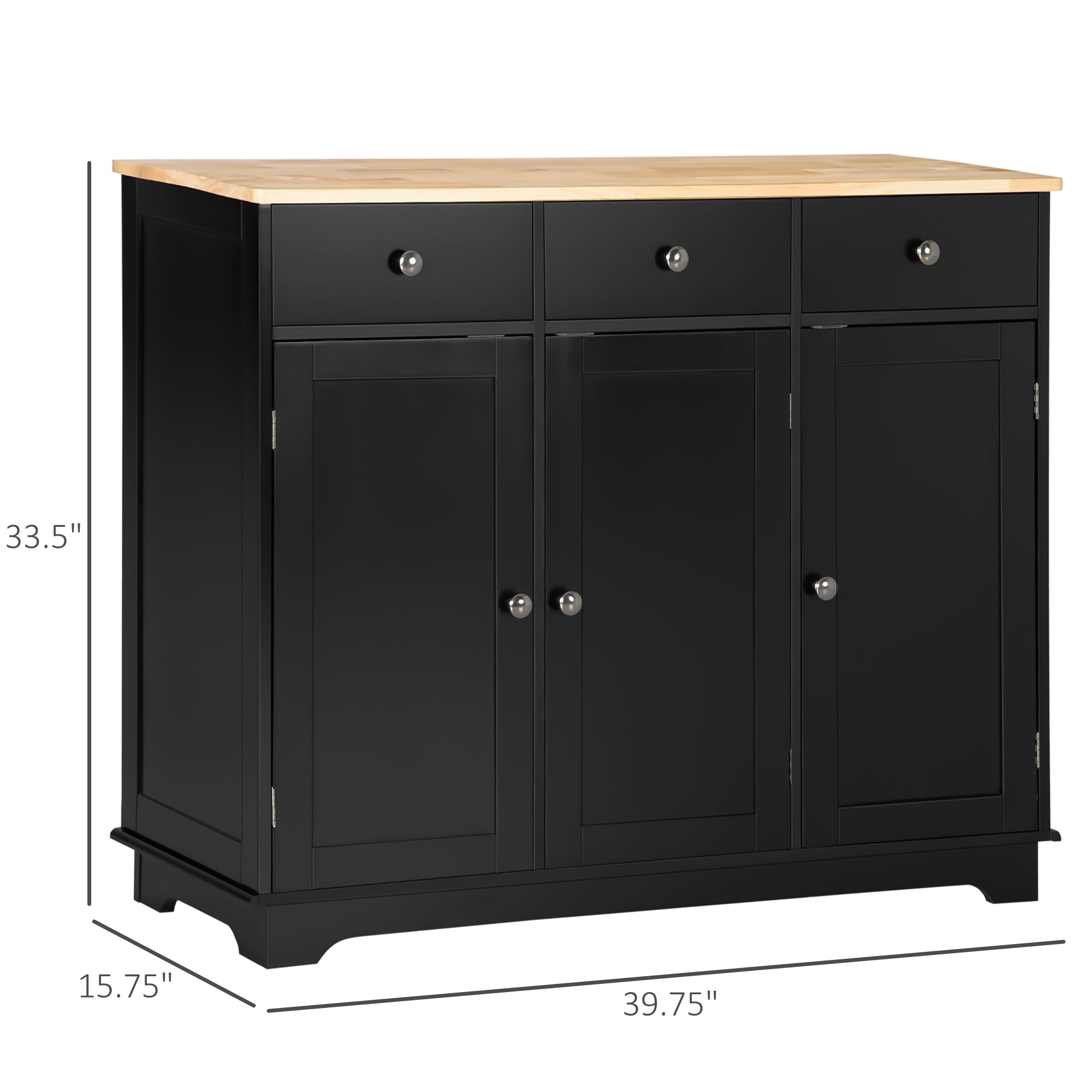 Modern Sideboard, Buffet Cabinet with Storage Cabinets, Drawers and Adjustable Shelves for Living Room, White