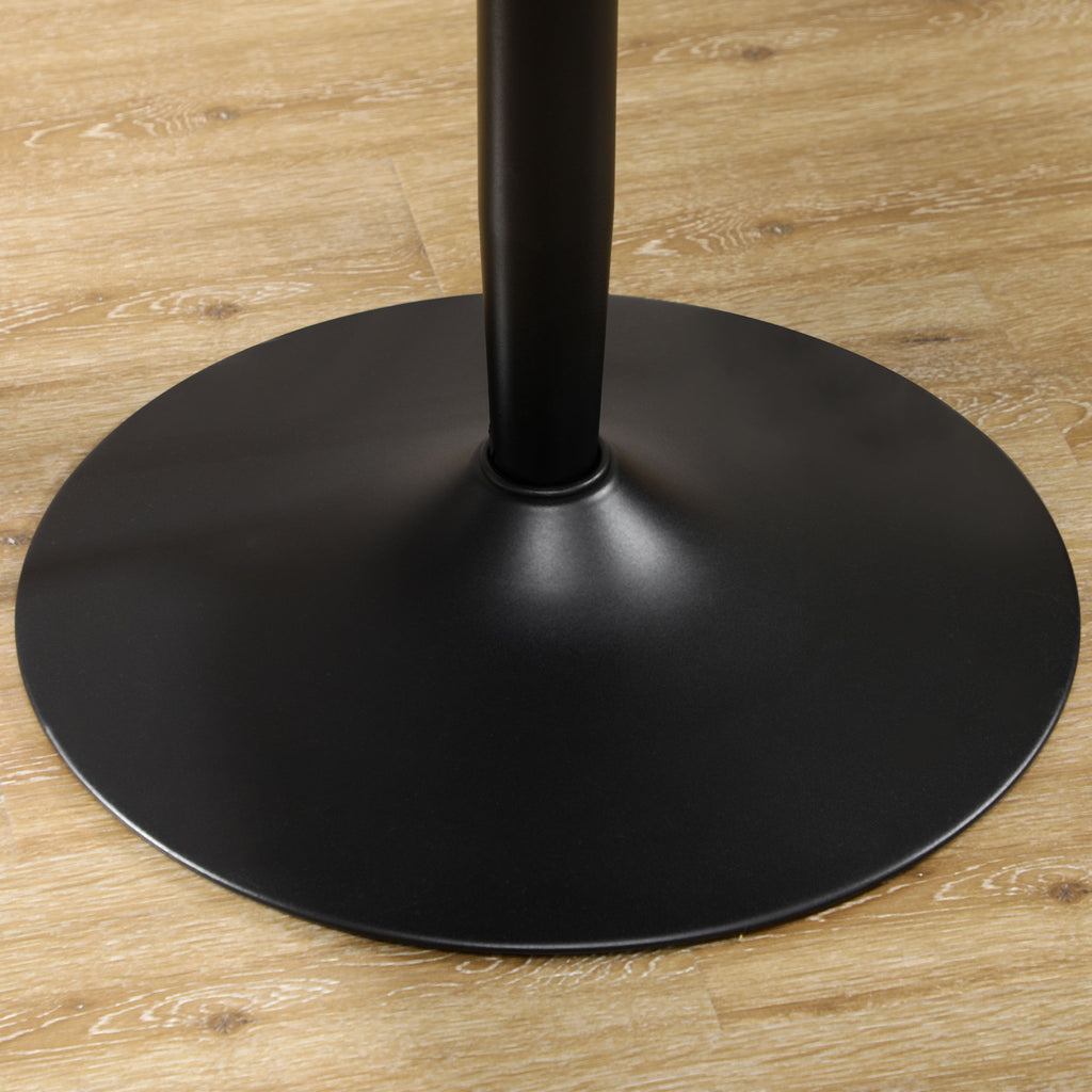 Modern Kitchen Table for 2 People, Round Dining Table with Steel Base for Living Room, Dining Room, White Marble