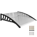 Awning Door Canopy, 40.6" x 38" ፖሊካርቦኔት መደርበቢ ኣፍደገ ንግዳሕ ገዛ/ፓትዮ ብሃጓፍ ዘለዎ ብላዕቲ ንምክልኻል UV, ንጹር