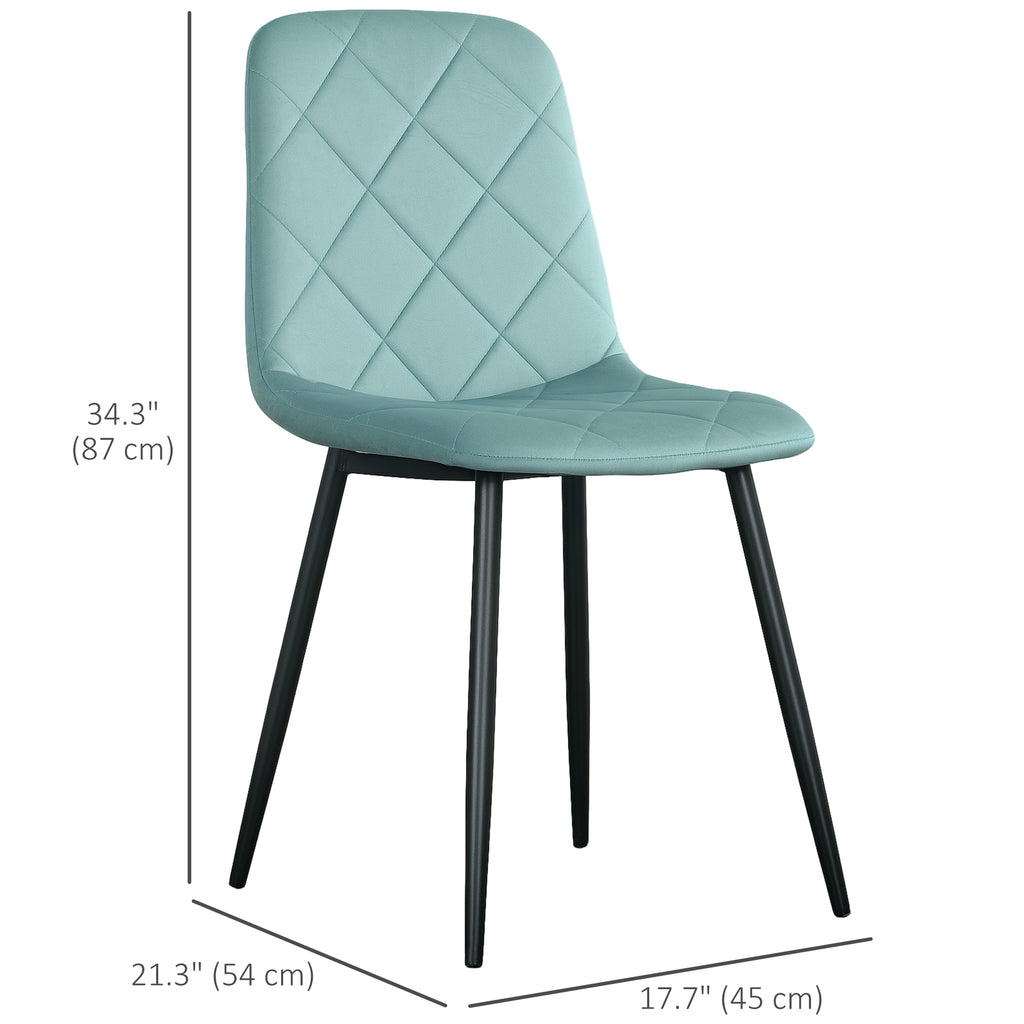 Dining Chairs Set of 4, Upholstered Dining Room Chairs with Steel Legs, Modern Kitchen Chair for Dining Room, Grey