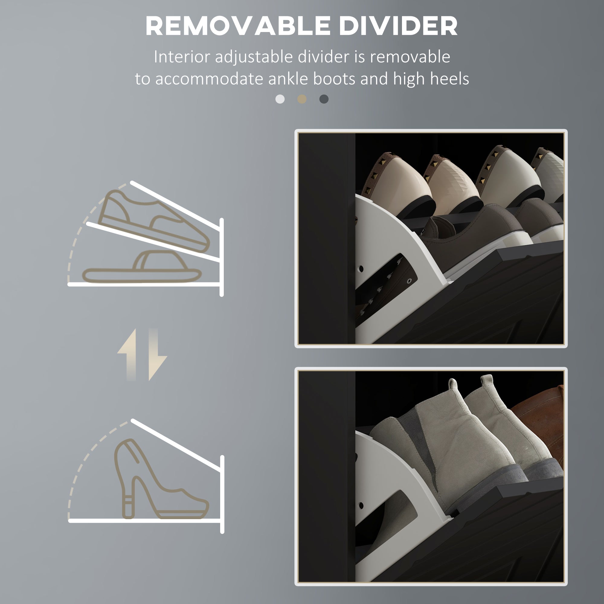 ኣጋዘን ከምኡውን መንበር ዘለዎ መደርደሪ ጫማታት፡ ኣብ መግቢ ዝተዳለወ መንበር ጫማታት፡ ምስ 2 ዝምለሱ መሳልብን 4 ኣየር መንፋሕትን ን8 ጥንዲ ጫማታት