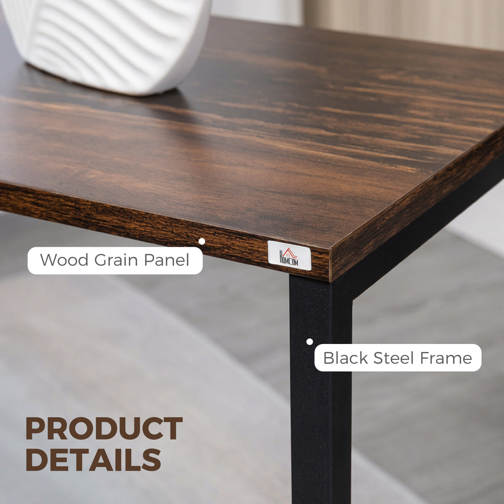 Nesting Coffee Table Set of 3, Stackable Rectangular End Tables with Wood-Effect Top, Metal Frame, Industrial & Rustic C-Shaped for Small Space, Living Room, Rustic Brown