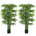 5.3ft Artificial Tree Set of 2, Indoor Fake Bamboo with Pot, for Home, Office, and Living Room Decor