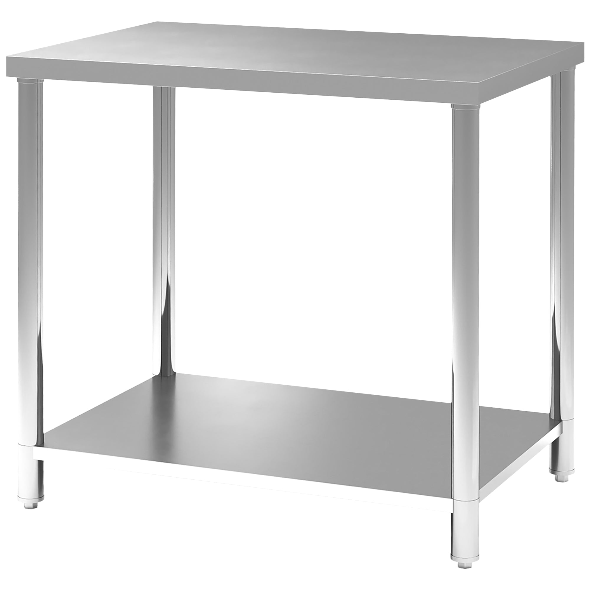 ስታይንሌስ ስቲል ስራሕ ጣውላ፡ 35 x 24 x 34 ኢንች፡ ብርቱዕ ስራሕ ዝበሃል ጣውላ ምስ መደርደሪ፡ ንኽሽና ንጋራዥ ዝጠቅም ስራሕ ጣውላ