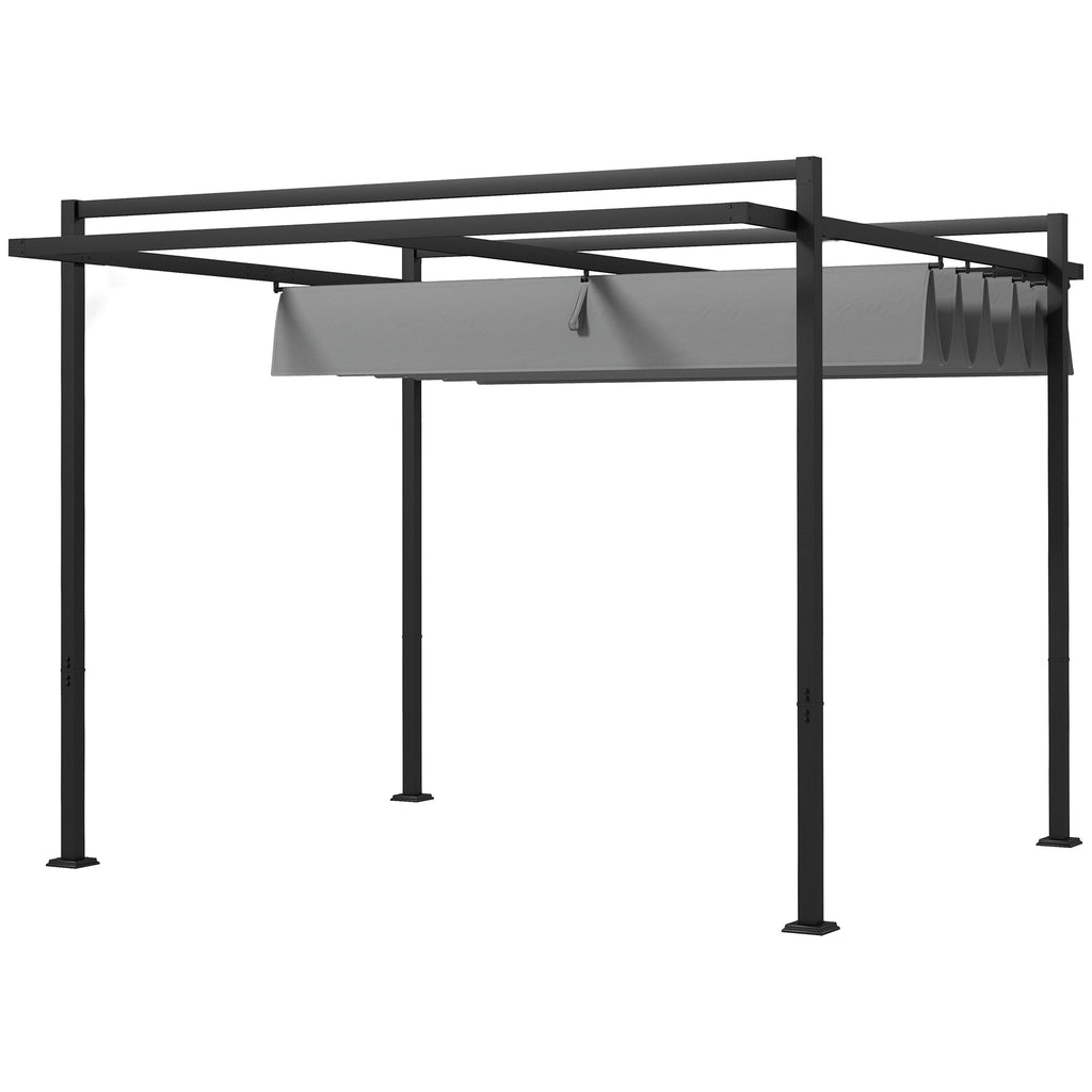 10' x 10' ዝተመለሰ ፐርጎላ፣ ናይ ገነት ጋዜቦ ጽላል መጽለሊ፣ ንግሪል፣ ፓትዮ፣ ዴክ፣ ጸሊም ግራጫ