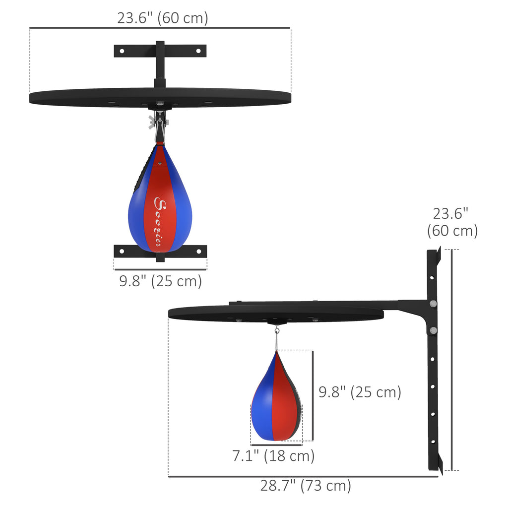 Soozier Wall Mounted Speed Bag Platform, Height Adjustable Punching Bag Training Kit