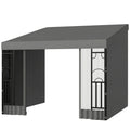 10' x 10' Wall Pergola, Outdoor Gazebo with 2 Curtains and 2 Nettings, UV Resistant, for Patio, Deck, Dark Grey