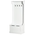 4-In-1 Hall Tree with Coat Rack, Top Shelf, Shoe Storage and Bench Seat, Entryway Bench with 4 Hooks