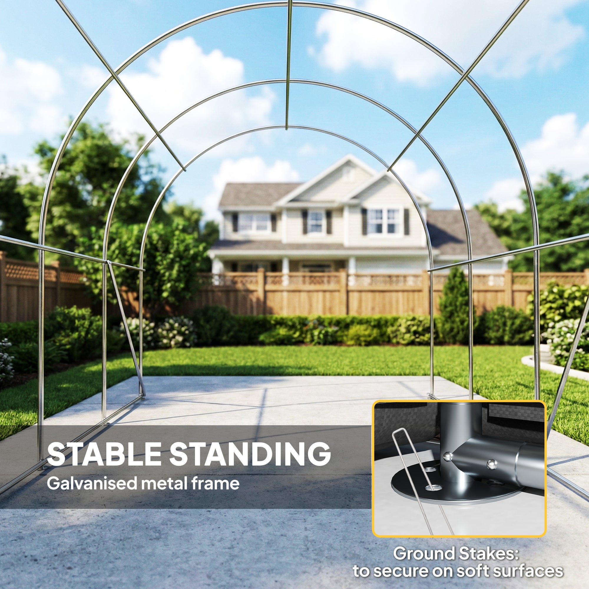 10' x 19' Heavy Duty Carport, Portable Garage Car Canopy Tent Shelter with Reinforced Galvanized Frame, Dark Grey