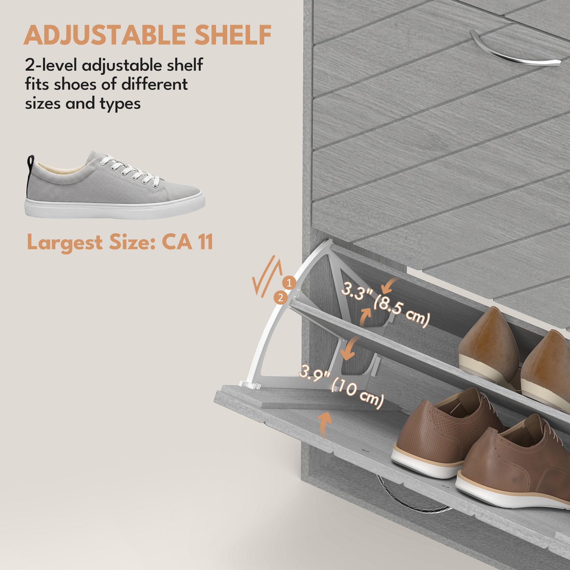Shoe Storage Cabinet with 3 Flip Drawers, Narrow and Slim, 12 Pair of Shoes Organizer for Hallway, Entryway