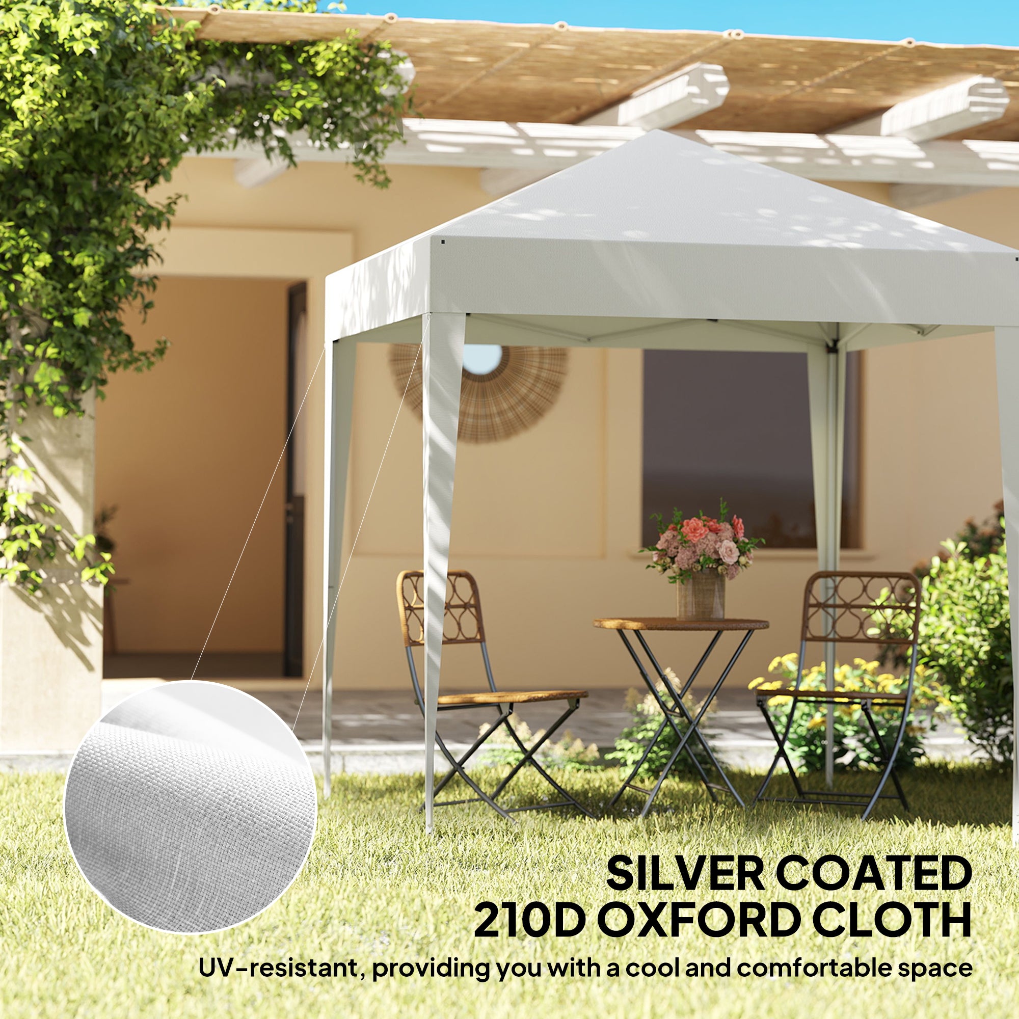 6.6'x6.6' Pop Up Canopy Tent with Sidewalls, Instant Sun Shelter Camping Gazebo with Carry Bag, Grey