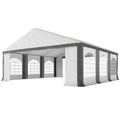 20' x 20' Heavy-duty Large Wedding Tent, Outdoor Carport Garage Party Tent, Patio Gazebo Canopy with Sidewall, Grey