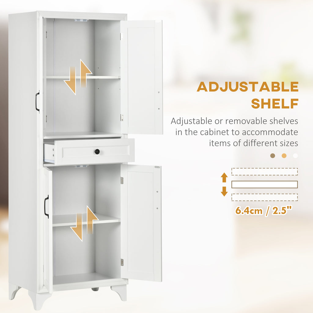 Freestanding Storage Cabinet, Kitchen Pantry Cabinet with 2 Shelves, 4 Doors, Kitchen Storage Cabinets for Dining Room