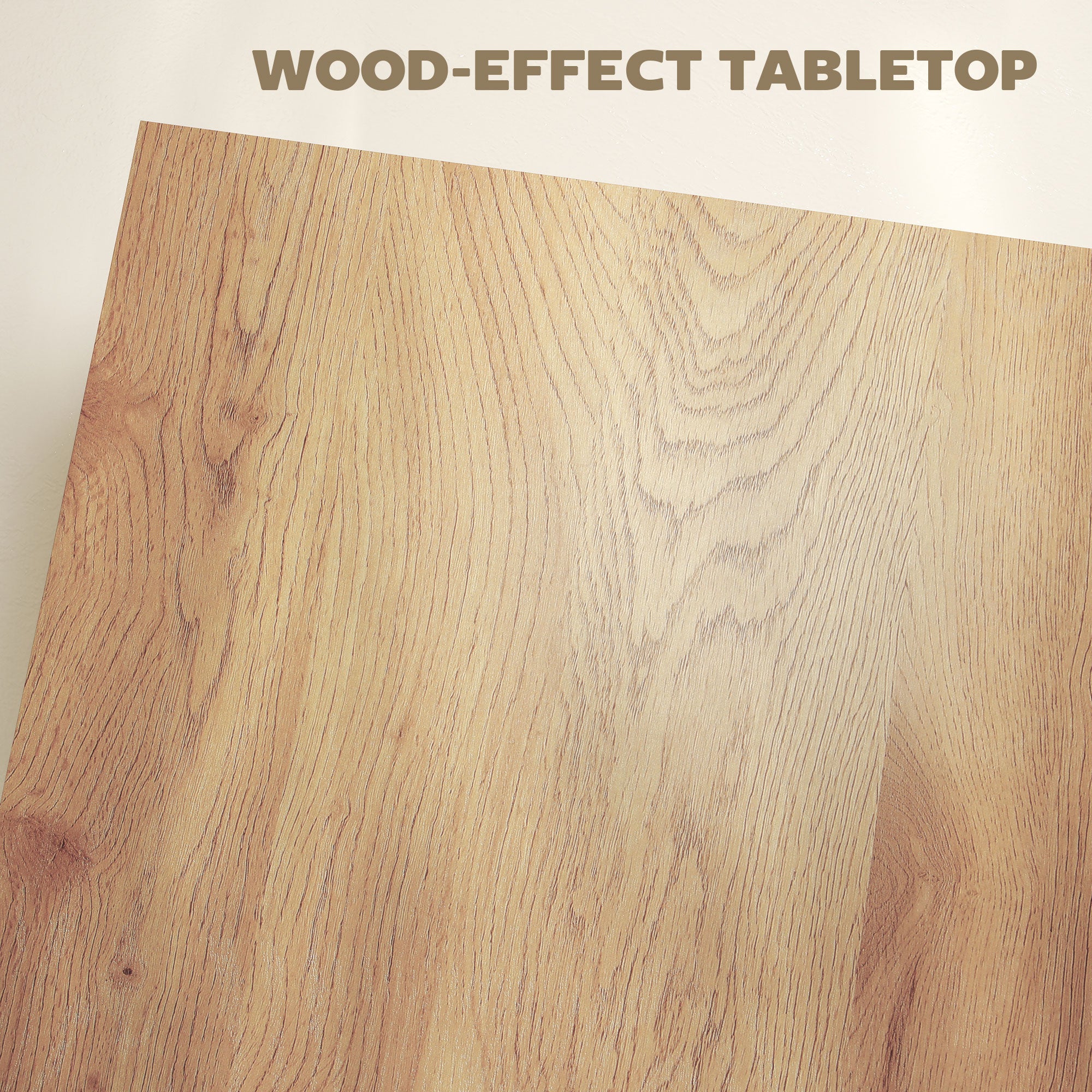 Square Coffee Table, Center Table with 1.6" Thick Tabletop, Natural Wood