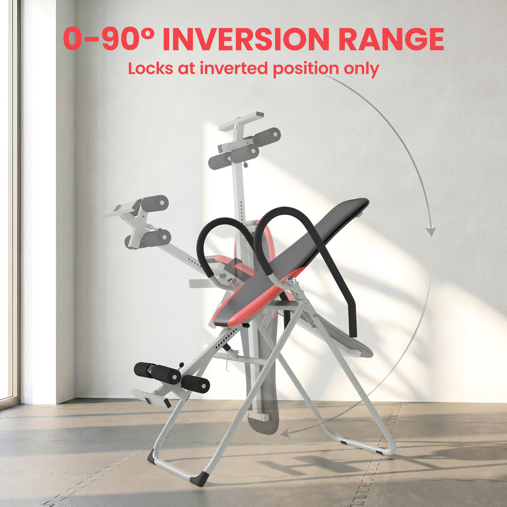 Soozier Inversion Table, Heavy Duty Folding Inversion Table with Adjustable Ankle Lock and Safety Belt for Pain Relief Therapy