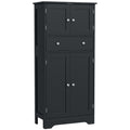 50.5" Kitchen Storage Cabinet, Modern Kitchen Pantry Cabinet with 4 Doors, Drawer, Adjustable Shelf, Black