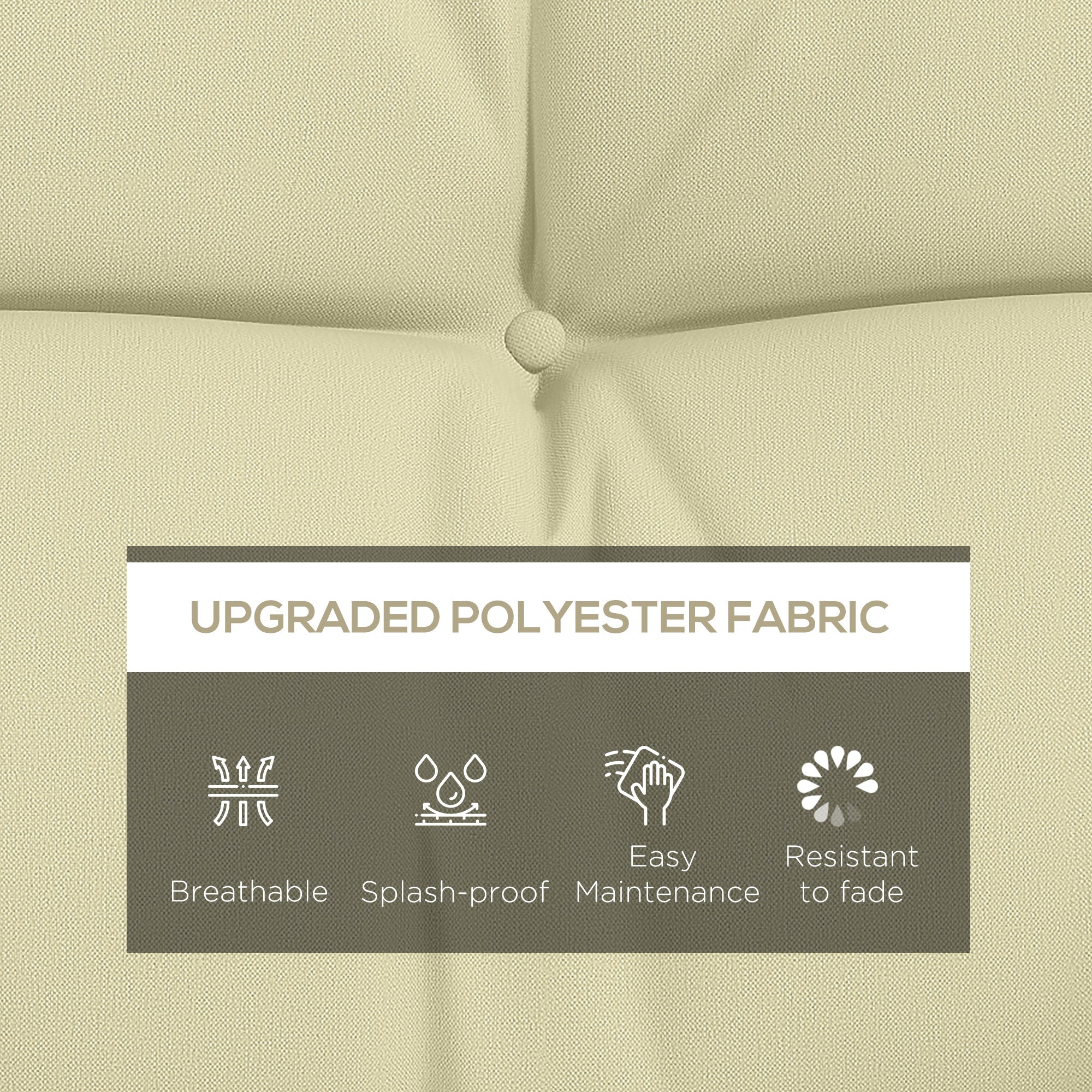 4-Piece Back and Seat Cushion Pillows Replacement and Pillows, Patio Chair Cushions Set with Ties, Cream White