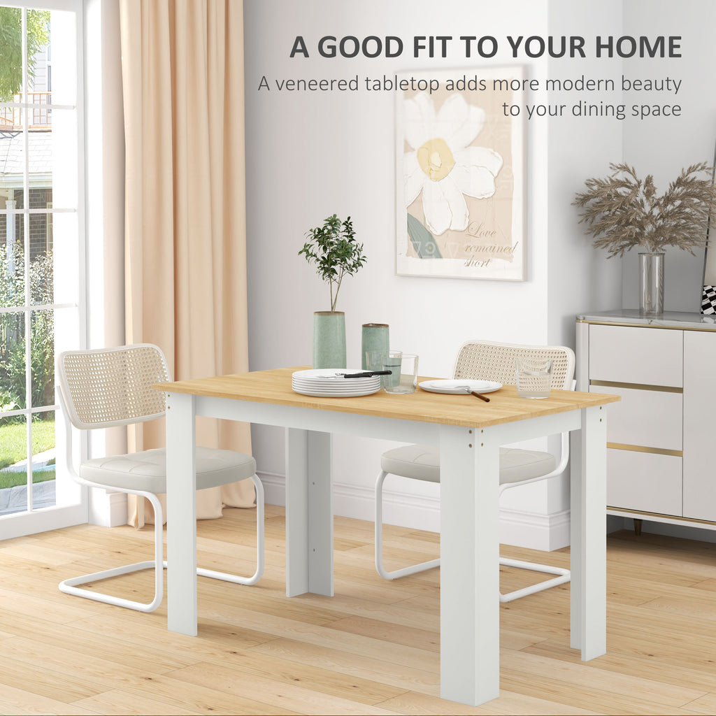 47" Kitchen Table for 4-6 People, Dining Table with Wood Effect for Dining Room, Oak