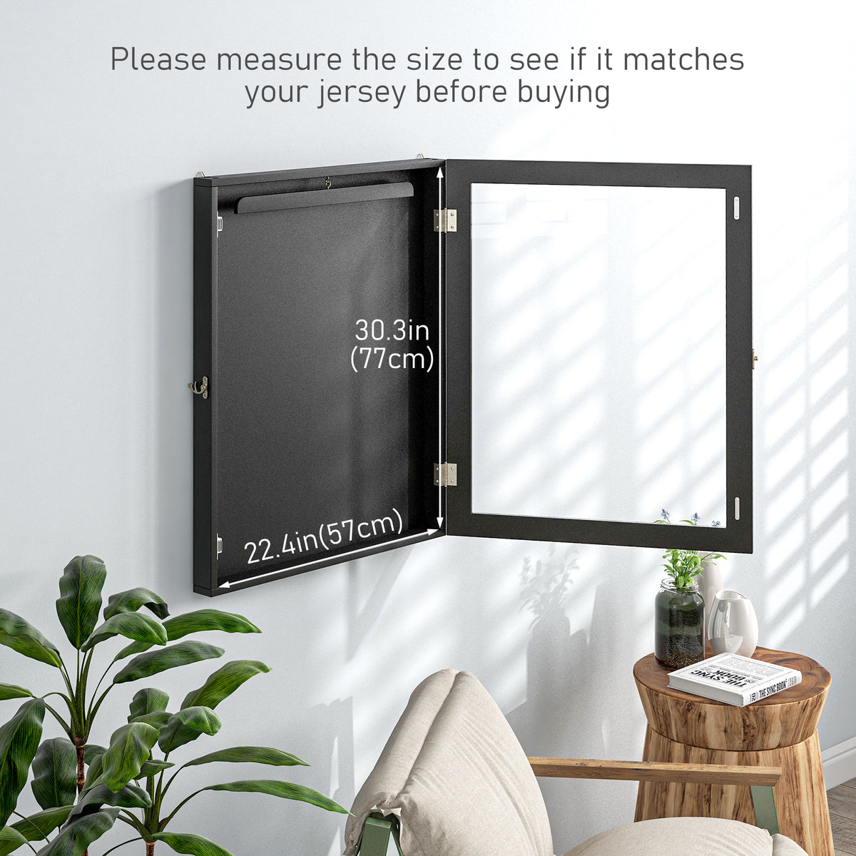 24" x 32" Hockey Jersey Frame, Jersey Shadow Box for Basketball, Football, Baseball, Black