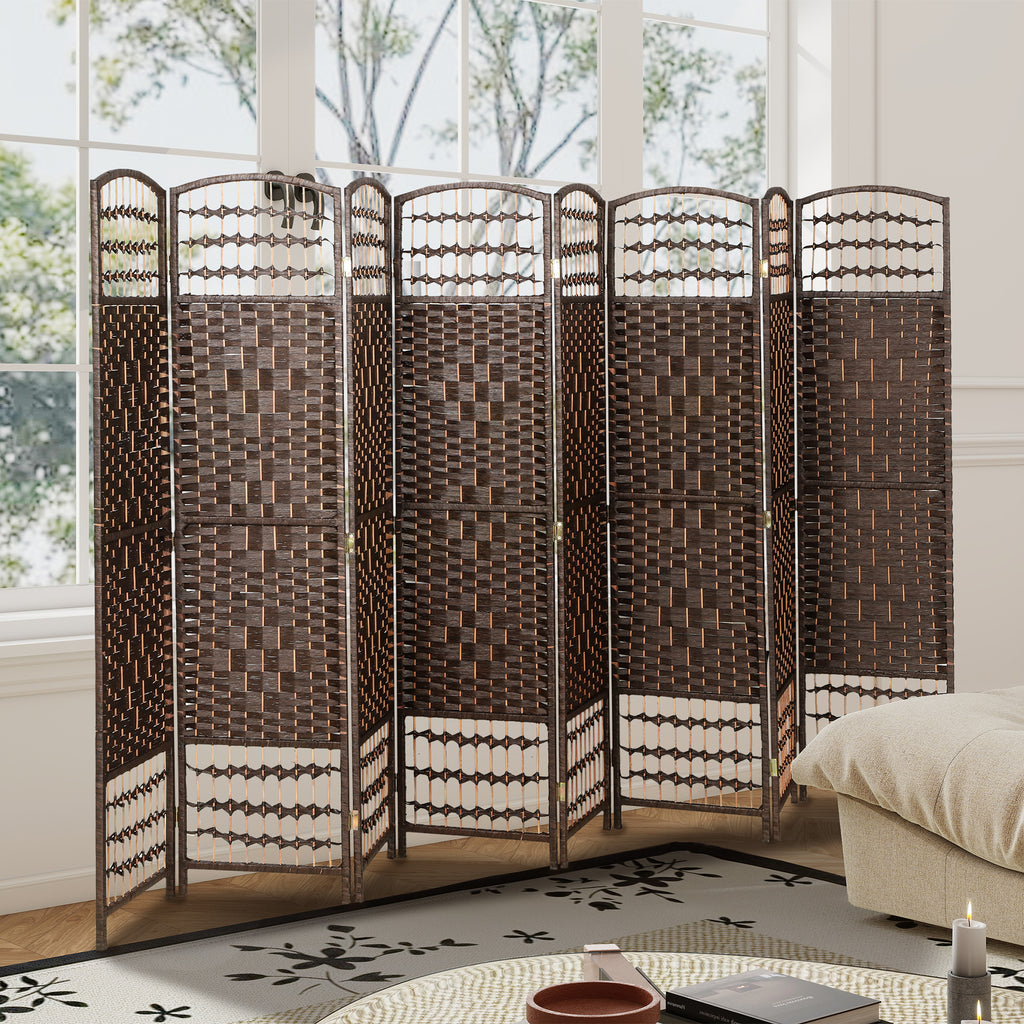 4 Panel Folding Room Divider, Portable Privacy Screen, Wave Fiber Room Partition for Home Office, White