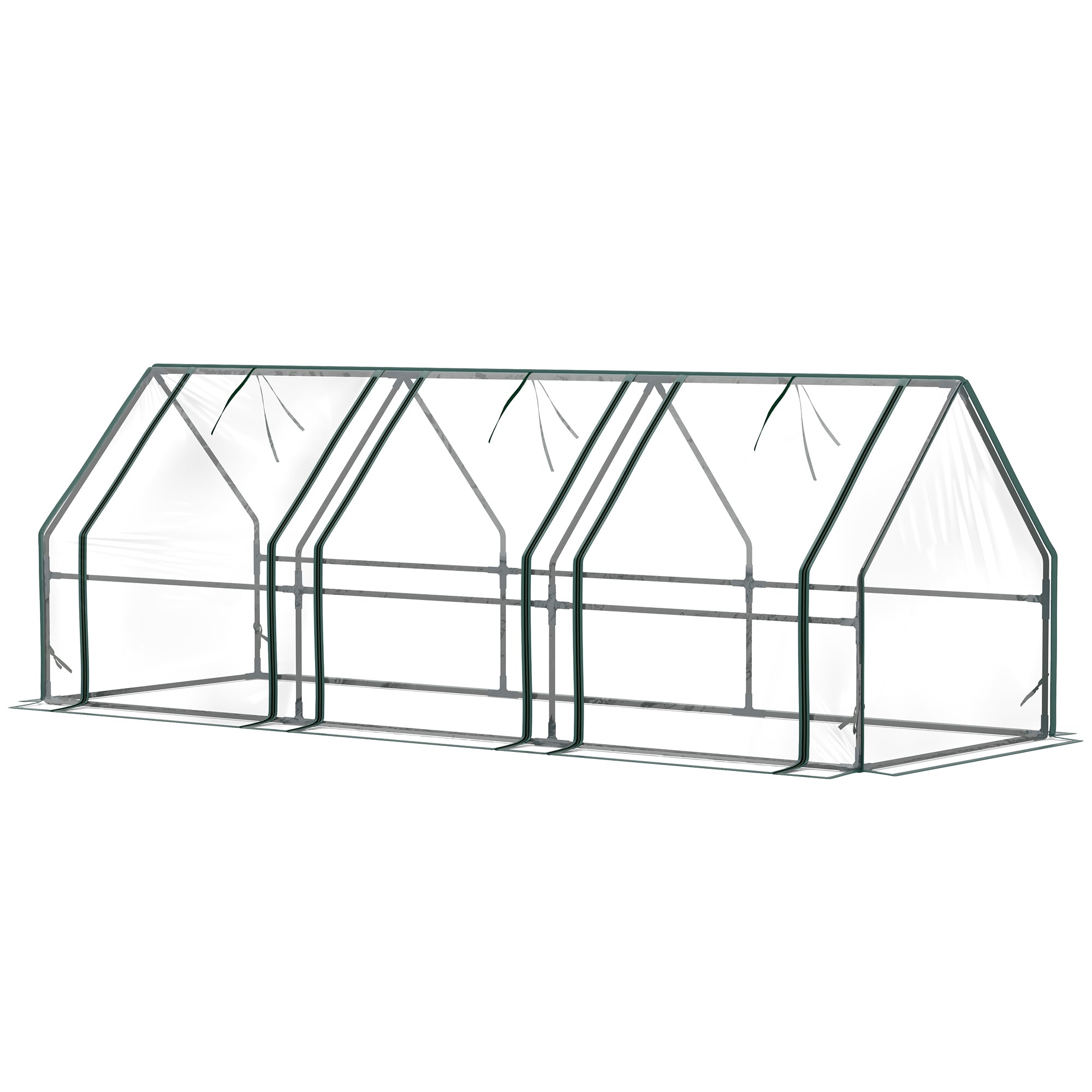 Portable Mini Greenhouse Tunnel Growing Tent Plants Flower Warm House w/ Zippered Roll-up Doors, Clear