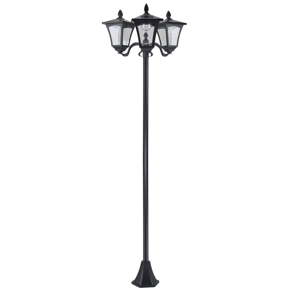 Outdoor Solar Lamp Post, Vintage Style, Dimmable, Waterproof, for Garden Lawn Pathway Walkway, Black