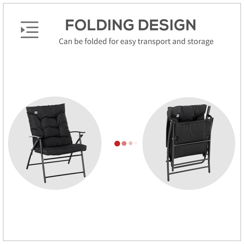 Foldable Lounge Chair, Fabric Upholstered Recliner, Outdoor Lounger with Armrest, Metal Frame for Backyard, Blue