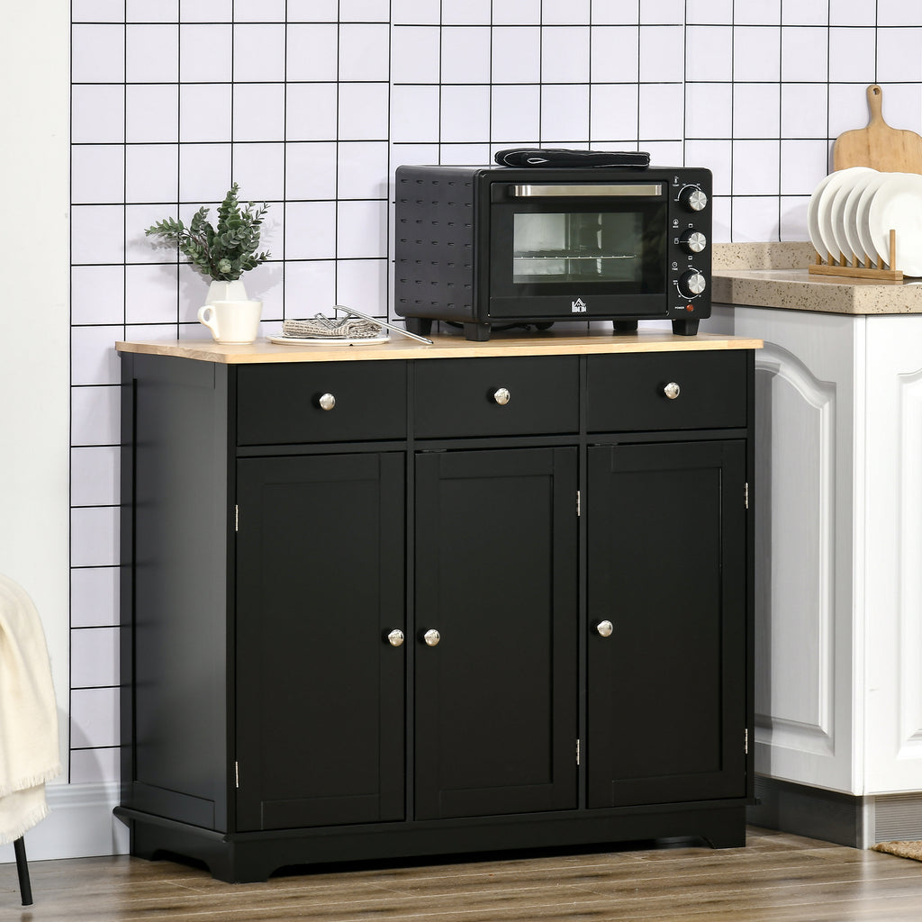 Modern Sideboard, Buffet Cabinet with Storage Cabinets, Drawers and Adjustable Shelves for Living Room, White