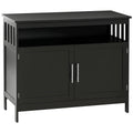 Kitchen Sideboard, Buffet Cabinet, Wooden Storage Console Table with 2-Level Cabinet and Open Shelf, Black