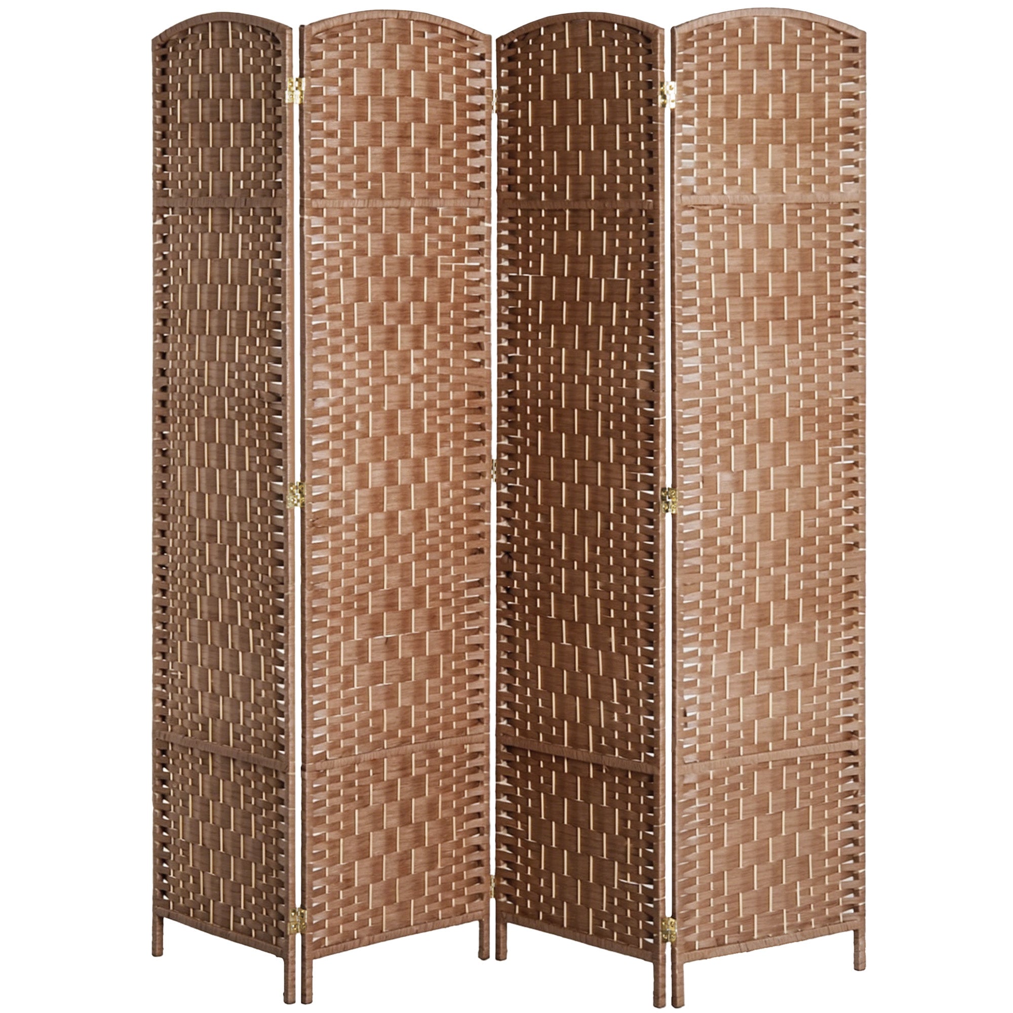 6ft Folding Room Divider, 3 Panel Wall Partition with Wooden Frame for Bedroom, Home Office, Natural
