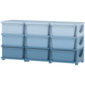 Qaba 3 Tier Kids Toy Organizer and Storage Bins with 9 Plastic Drawers, Blue