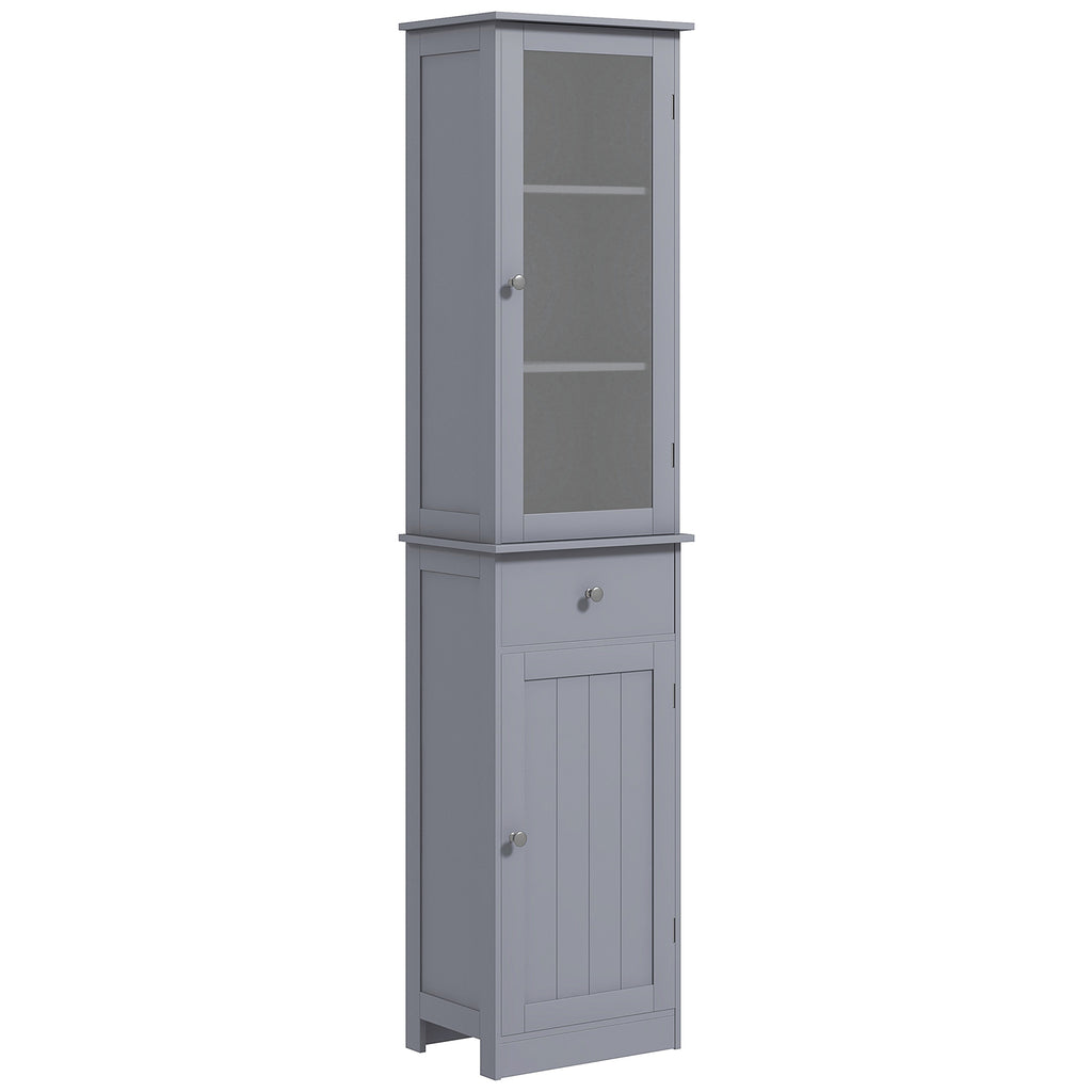 Tall Bathroom Cabinet, Bathroom Storage Cabinet with Drawers, 2 Doors and Adjustable Shelves, White