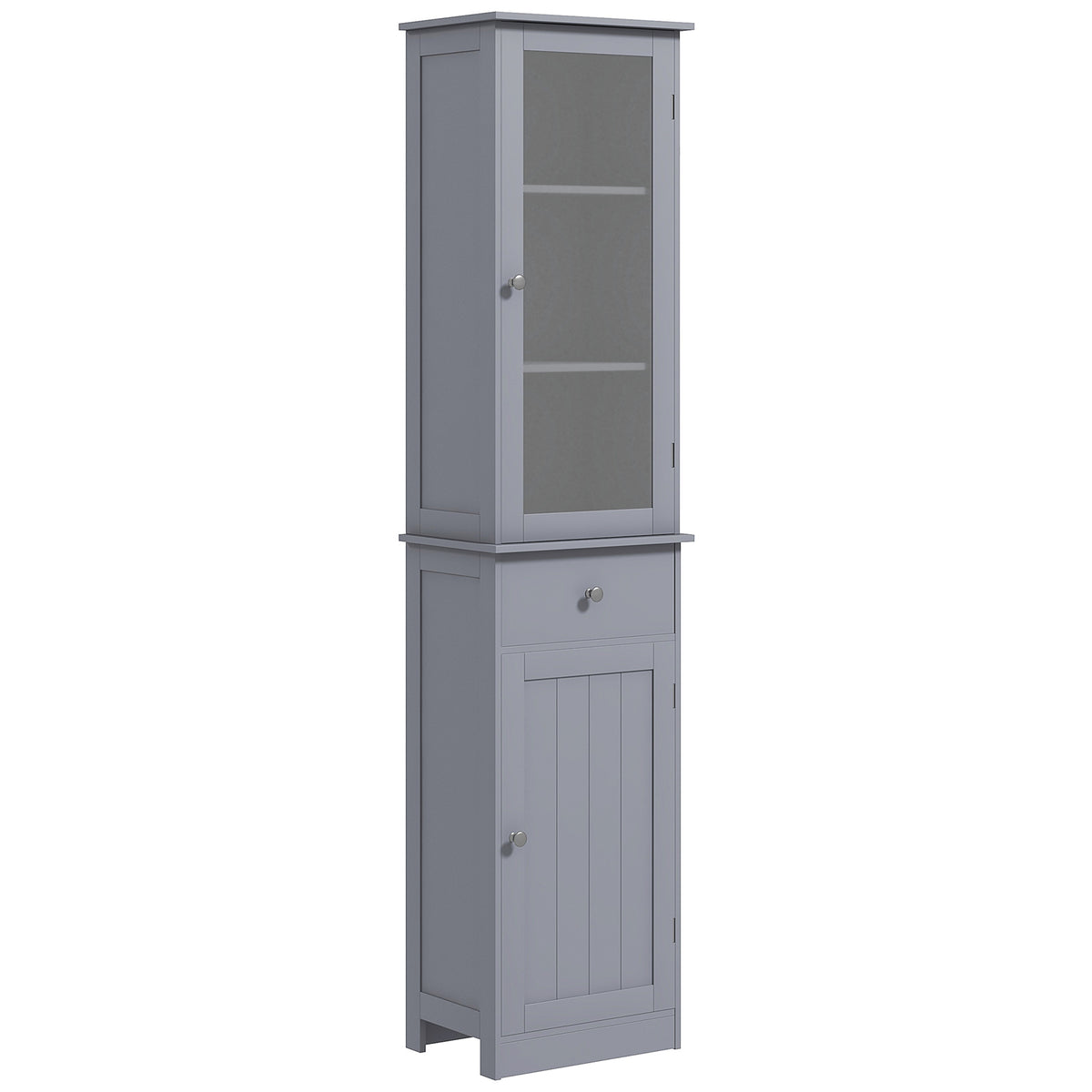 Tall Bathroom Cabinet, Bathroom Storage Cabinet with Drawers, 2 Doors and Adjustable Shelves, White