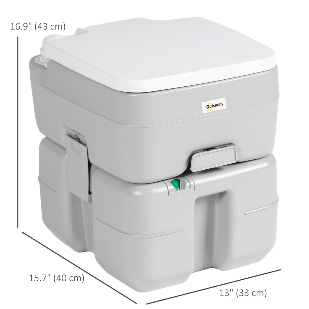 Porta Potty, 5.8 Gallon Portable Toilet with Level Indicator and Anti-Leak Pump for Camping, Boating, Hiking, Travel, RV