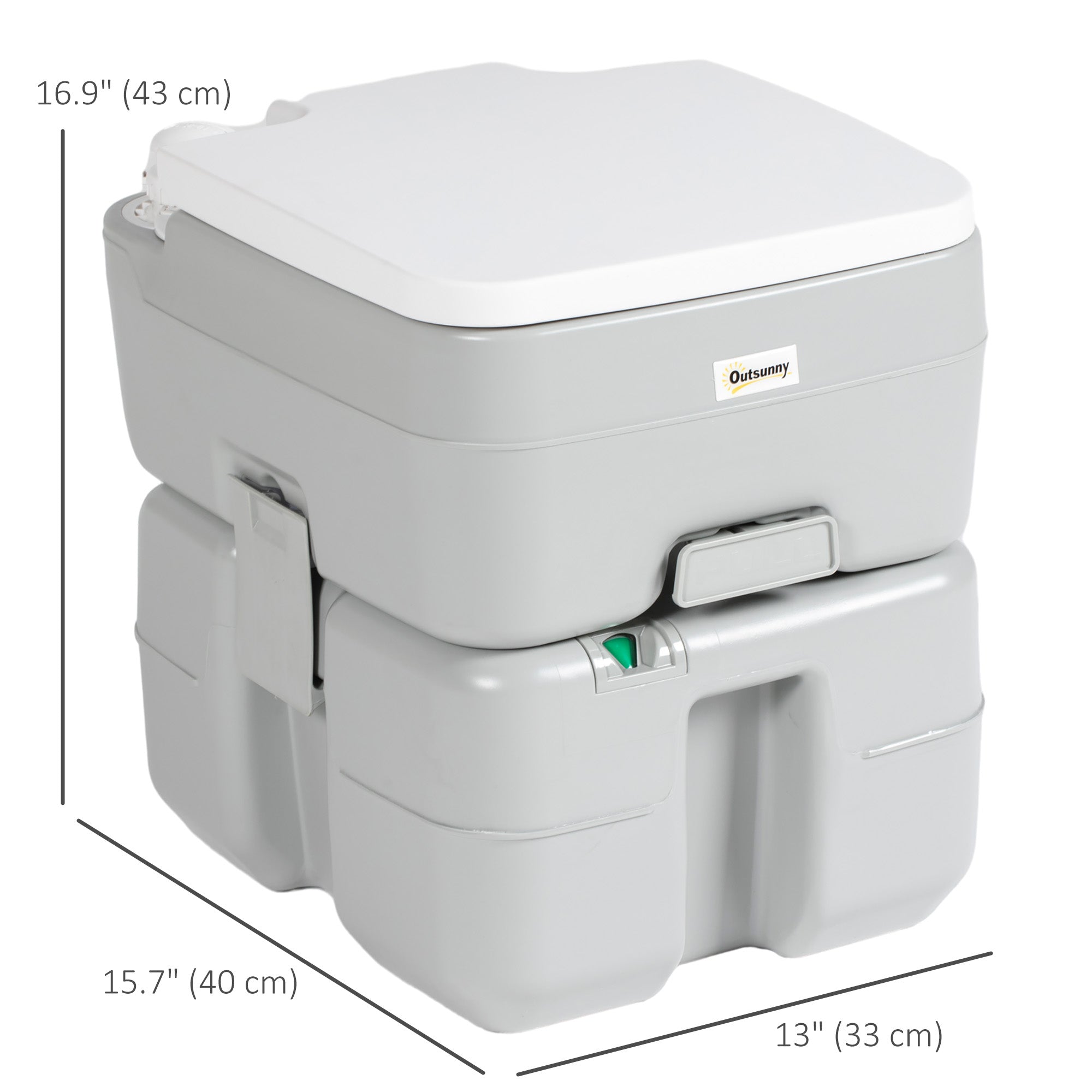 Porta Potty, 5.8 Gallon Portable Toilet with Level Indicator and Anti-Leak Pump for Camping, Boating, Hiking, Travel, RV