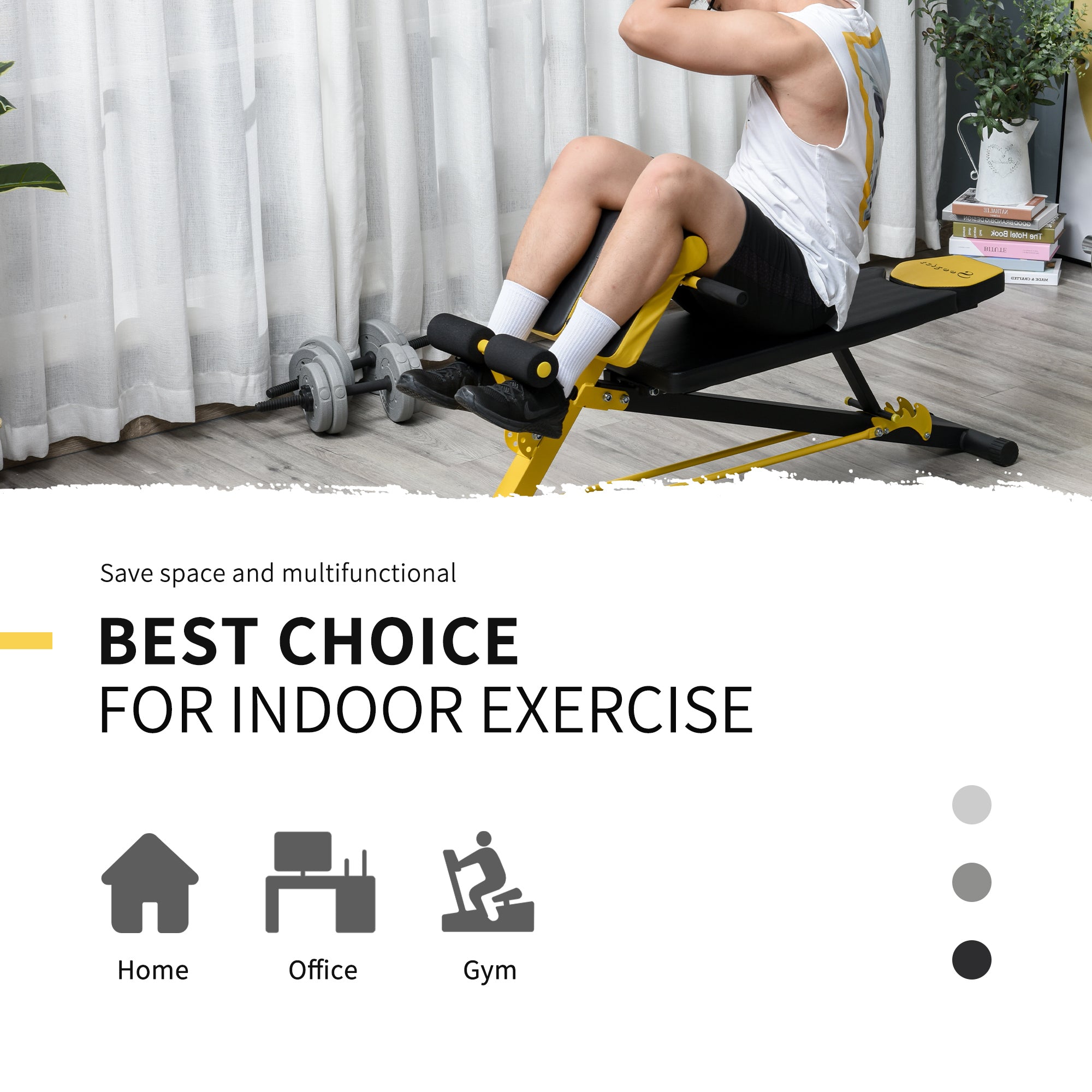 Soozier Adjustable Weight Bench Roman Chair Exercise Training Multi-Functional Hyper Extension Bench Dumbbell Bench Ab Sit up Decline Flat Black and Red
