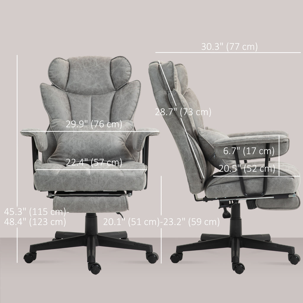 Big and Tall Office Chair with Foot Rest, 400LBS High Back Desk Chair with Padded Armrests, Lumbar Support, Black