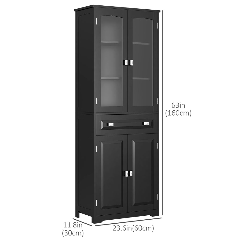 67" 4-Door Kitchen Pantry Cabinet, Freestanding Storage Cabinet Cupboard with Adjustable Shelves, White