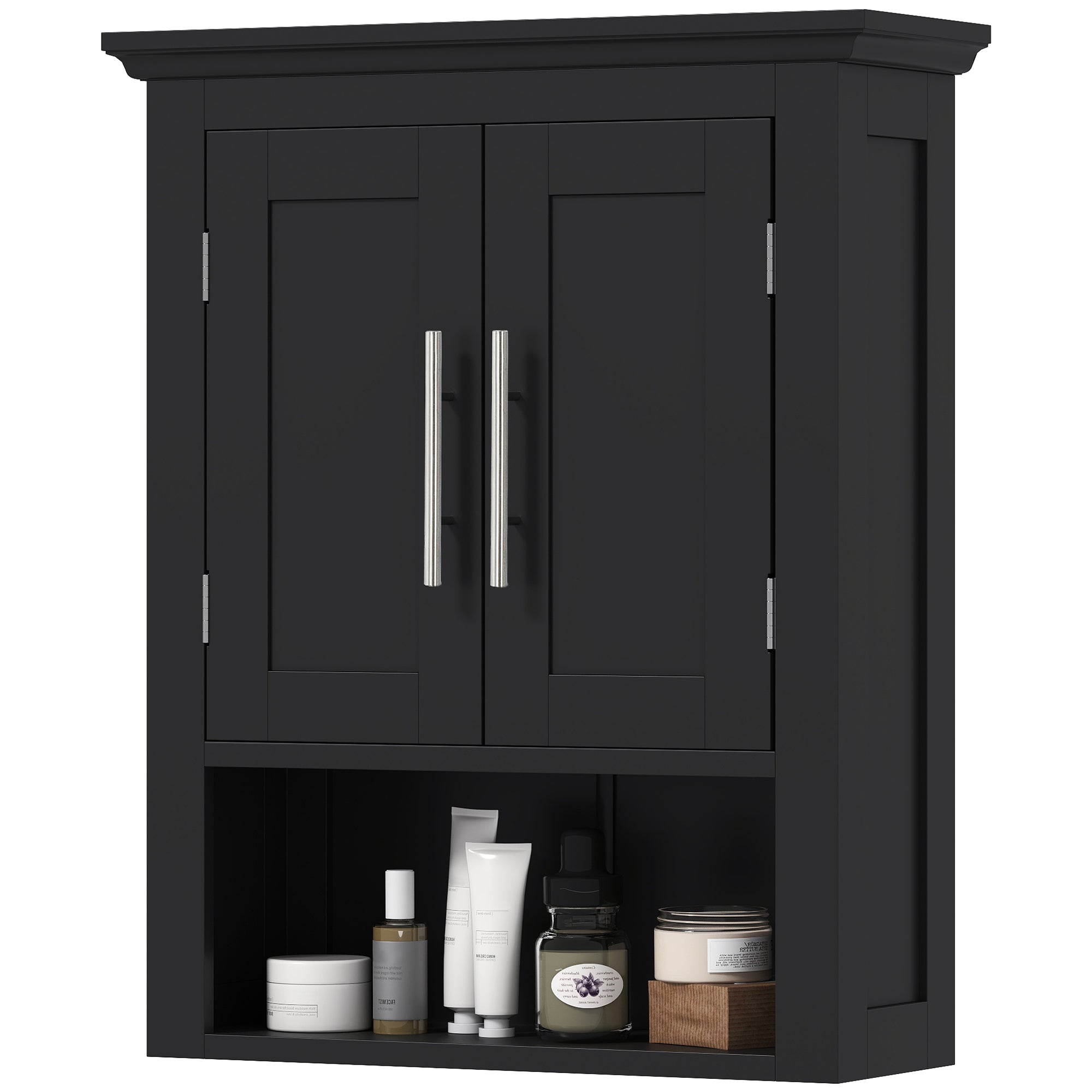Bathroom Wall Cabinet, Medicine Cabinet, Toilet Storage Cabinet with Shelf for Living Room and Entryway, White
