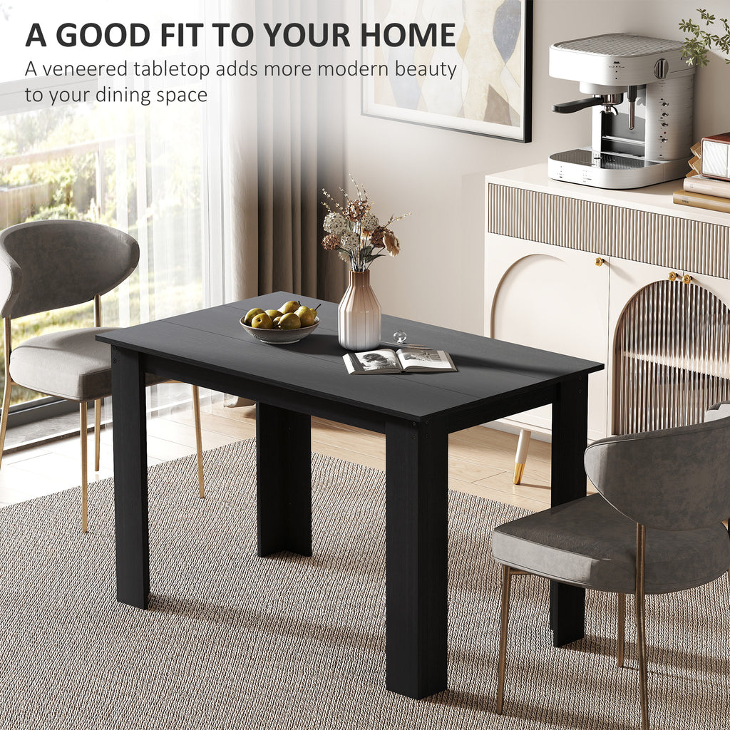 47" Kitchen Table for 4-6 People, Dining Table with Wood Effect for Dining Room, Oak
