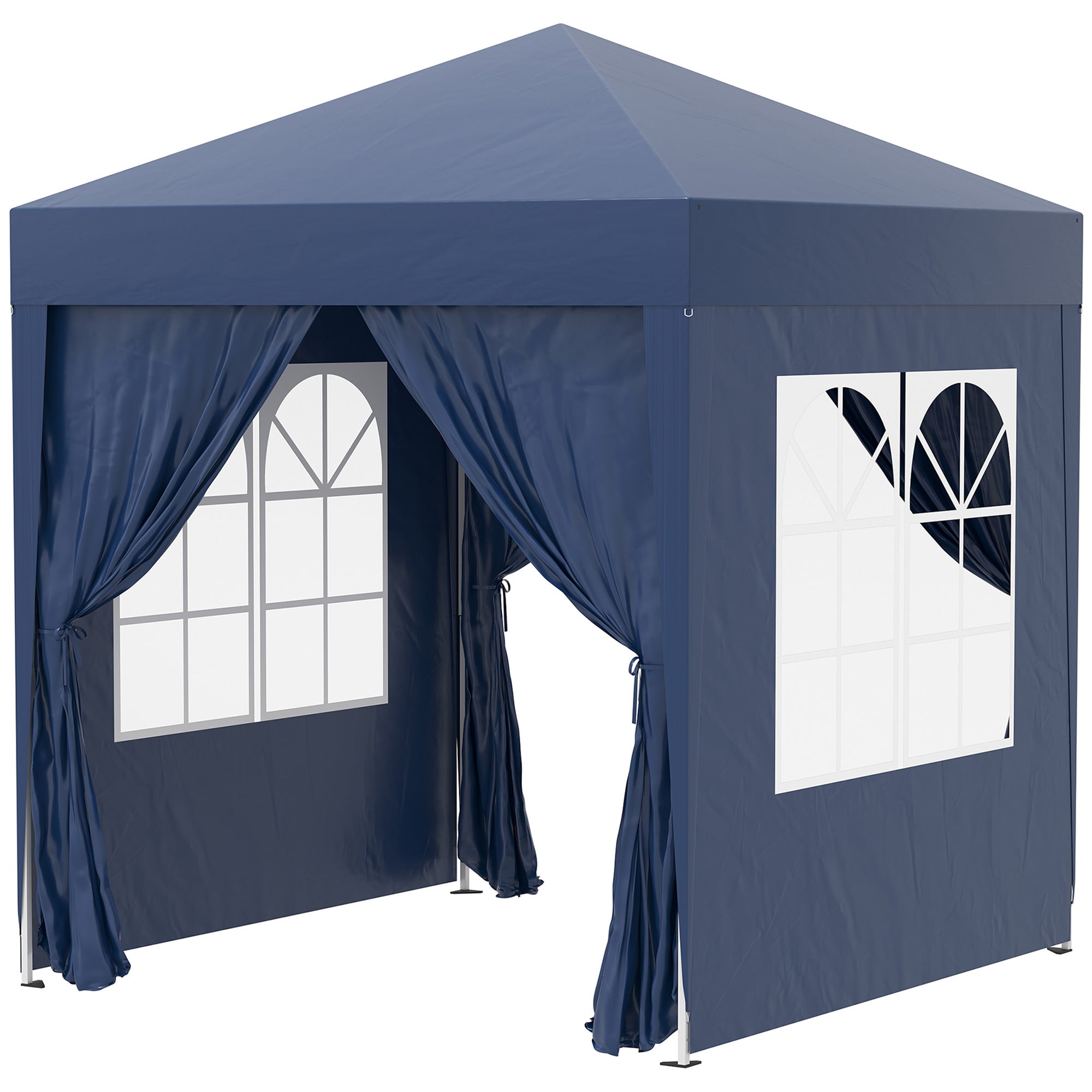 6.6'x6.6' Pop Up Canopy Tent with Sidewalls, Instant Sun Shelter Camping Gazebo with Carry Bag, Grey