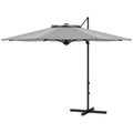 10 FT Cantilever Umbrella, Aluminum Hanging Offset Umbrella with 360°Rotation, Crank, Tilt, Cross Base, Grey