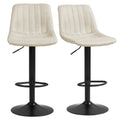 Counter Height Bar Stools Set of 2, Adjustable Height Bar Chairs with Swivel Seat, Leathaire Upholstery